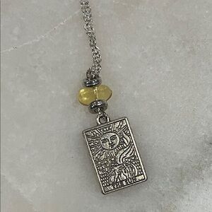 Silver Sun Citrine Pendant Necklace